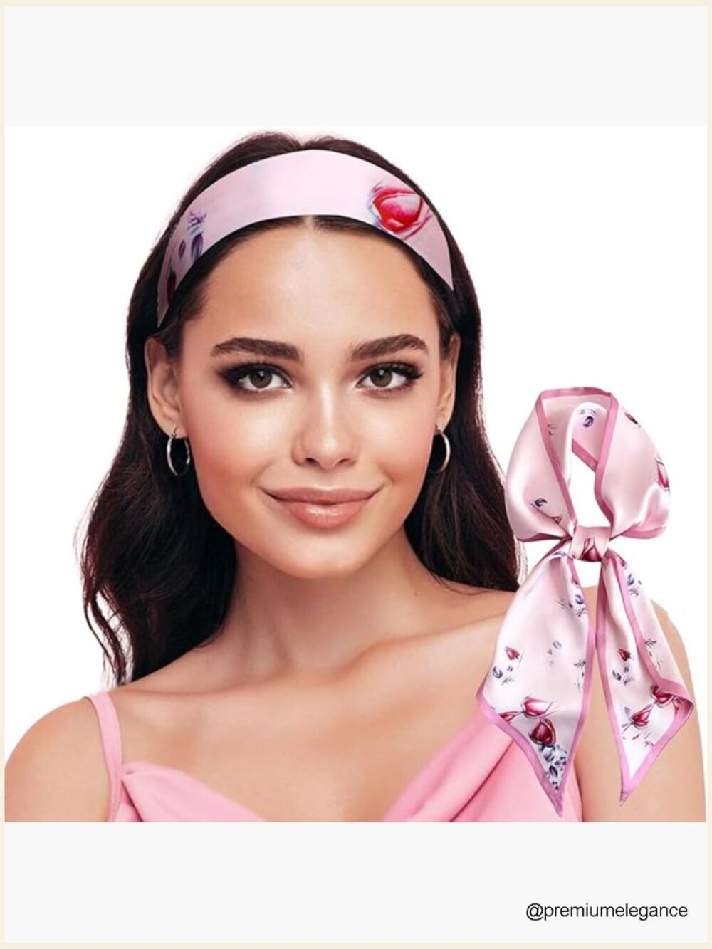 Silk Like Scarf Headband Handbag Wrap Multifunctional Fashion Accessory
